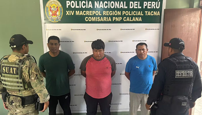 Tacna: capturan a tres malhechores por tentativa de robo con arma de fuego